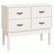 Helloshop26 - Armoire console blanche moderne 90 x 40 x 78 cm rangement pratique style rustique en bois de pin blanc 02_0048453 - blanc Bois massif 30
