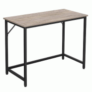 Helloshop26 - Bureau table poste de travail petite taille pour bureau salon chambre assemblage simple métal style industriel  100 cm 12_0001322 - mé
