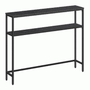 Helloshop26 - Console pour couloir table de salon fine à 2 niveaux 20 x 120 x 80 cm table d'appoint avec 2 étagères pour salon 12_0005224 - 3000222