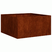 Helloshop26 - Jardinière rouillé 80 x 80 x 40 cm acier inoxydable durable élégante design contemporain 02_0051528 - inox 3000236961745