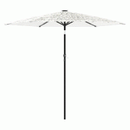 Helloshop26 - Parasol de jardin carré avec mât en acier 223 x 223 x 213 cm protection UV extérieur finition blanche 02_0056395 - blanc acier 300023
