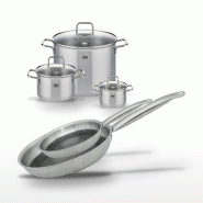 Lot 3 Faitouts 14/20/26cm & 2 Poêles 24/28cm Elo Relief Solution - gris 3176239959956