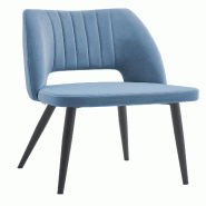 Mobiliara Lot de 2 Chaises Rose Bleu – Assise Mousse Haute Densité, Piètement Acier Époxy Dublin, Design Contemporain - bleu polyester A06616/01