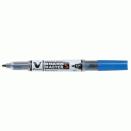 Pilot Marqueur encre liquide V-Board Master, effaçable à sec, pointe conique ultra-fine, encre bleue - bleu 040376