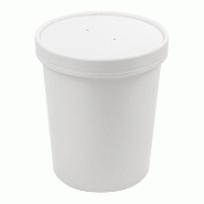Pot à soupe + couvercle en carton blanc 960 ml D11,7/9,2x13,5cm - par 250