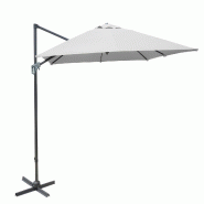Proloisirs Parasol Déporté 3X3 m/8 baleines NH20 Inclinable Manivelle - Écru - beige aluminium Y28/2