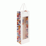Sac 1 bouteille fenêtre Escapade  - 12x8,5x36 cm - par 10