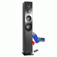 Tour de son Blacktower+ avec lecteur CD, Bluetooth, FM et USB, 100W + télécommande + Clé USB 32Go - 3666638045010