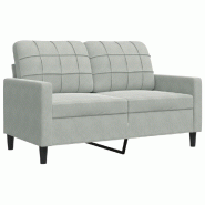 VidaXL Canapé à 2 places Gris clair 120 cm Velours Modèle Corlissex - 4007614
