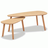 VidaXL Ensemble de tables basses 2 pcs Bois de pin massif Marron Modèle Atlas Office Urban - 244733
