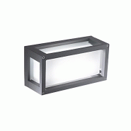 Zafferano Home Applique ou plafonnier LED 10W 3000K en aluminium moulé sous pression Gris Foncé IP54 avec diffuseur en verre satiné pour intérieur