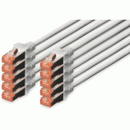 ASSMANN DIGITUS CAT 6 S/FTP câble patch, 10 pièces, 5 m, gris - gris DK-1644-050-10