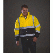 Blouson bicolore haute visibilité - Réf: YHVP218 - Imperméable, matelassé et conforme EN ISO471:2013 Blouson bicolore haute visibilité - Réf: YHVP218 - Imperméable, matelassé et conforme EN ISO471:2013