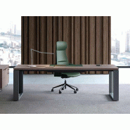 Bureau de direction Harper - design en bois massif et placage - 200/000/240 x 100 cm Bureau de direction Harper - design en bois massif et placage - 200/000/240 x 100 cm