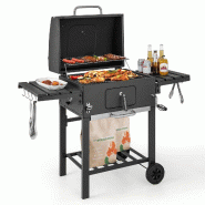 Helloshop26 - Barbecue à charbon de bois portable 128 x 54 x 117 cm grande capacité cuisson pratique ambiance conviviale en métal 20_0021151 - mét