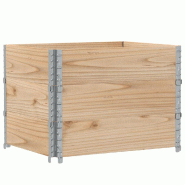Helloshop26 - Jardinière bac lit surélevé plantes fleurs terrasse jardin 80 x 60 cm bois de pin massif marron 02_0037875 - marron métal 3000213986327