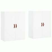 Helloshop26 - Lot de 2 armoires murales fonctionnelles prêtes à assembler 69,5 x 34 x 90 cm en bois d'ingénierie blanc 02_0055343 - blanc Bois mass
