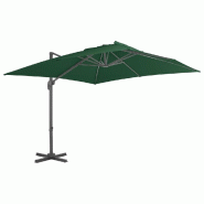 Helloshop26 - Parasol meuble de jardin en porte-à-faux avec mât en aluminium 400 x 300 cm vert 02_0008620 - 3000459782721