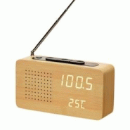 Radio Réveil en Bois Multifonction Rétro Horloge Electronique Muet YONIS - beige 3615616786780 Radio Réveil en Bois Multifonction Rétro Horloge Electronique Muet YONIS - beige 3615616786780