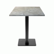 RestooTab - Table Milan T 60x60cm décor marbre venato - blanc fonte TB-MIT-6060M-MB.VENA
