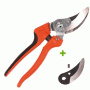 Sécateur professionnel bimatière BAHCO P108-23 - idéal pour vignes et fruitiers, grandes mains, lame de remplacement offerte