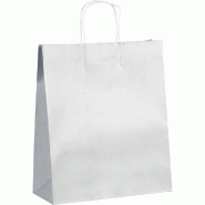 Sac kraft argent poignées torsadées 35x14x40cm - par 100