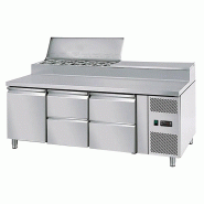 Saladette réfrigérée à capot - 1 porte, 4 tiroirs avec 8 bacs GN 1/3