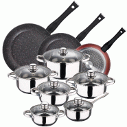 San Ignacio - Batterie de cuisine Cassel 12 pièces avec ensemble de 3 poêles Ø20/24/28 cm - multi-matériau PK4771