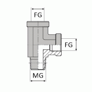 Té orientable renversé femelle gaz cylindrique x femelle gaz cylindrique x mâle conique - WTFMCOR0404 - TFG RV 1/4 / MGCO1/4