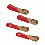 Thirard Lot de 4 sangles de serrage, à cliquet, rouge (3mx2 et 5mx2) - rouge 3150262906088 Thirard Lot de 4 sangles de serrage, à cliquet, rouge (3mx2 et 5mx2) - rouge 3150262906088