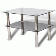 VidaXL Table basse avec 2 étagères Verre  Modèle Atlas - 240341
