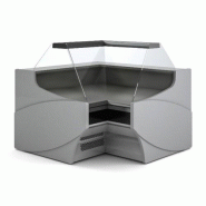 Vitrine d'angle négatif L.1410mm P.1410mm Vitre bombée Docriluc