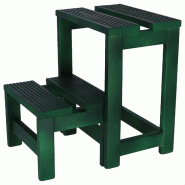 WellHome - Escabeau-tabouret 2 marches en bois finition verte 32x23x40 cm - vert WH13377_0