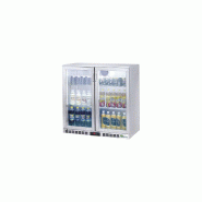 Arrière-bar 2 portes vitrées inox - 208 litres - 900x520x900 mm - Thermostat électronique - Éclairage LED - Référence C2BI_0