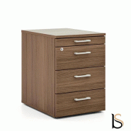 Caisson mobile 3 tiroirs  + 1 plumier  - QUADRIFOGLIO - Noyer Canaletto_1