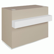 Comptoir Cage taupe repose sac blanc 1 tiroir 2 tablettes 120x60/76x93cm