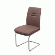 Décoshop26 - Chaise de salle à manger cuisine en tissu marron et acier inoxydable coutures décoratives 04_0002267 - marron 3000264632693 Décoshop26 - Chaise de salle à manger cuisine en tissu marron et acier inoxydable coutures décoratives 04_0002267 - marron 3000264632693