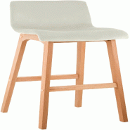Décoshop26 - Tabouret de bar x1 piètement à 4 pieds en bois assise en velours crème style scandinave 10_0005830 - beige Bois massif 3000265244673