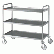 Diamond - Chariot de service en inox 3 niveaux - réf. CR3/100B - gris inox AKS-CR3/100B