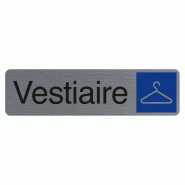 Exacompta - Réf. 67166E - 1 Plaque adhésive imitation aluminium Vestiaire  - 16,5X4,4 cm - Gris - gris 67166E