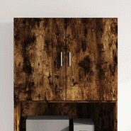 Helloshop26 - Armoire murale rangement gain de place 80 x 42,5 x 64 cm design moderne en bois d'ingénierie chêne fumé 02_0049503 - Bois massif 3000