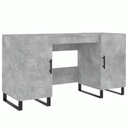 Helloshop26 - Bureau table poste de travail meuble d'ordinateur informatique étude 140 x 50 x 75 cm bois d'ingénierie gris 02_0023841 - gris Bois ma