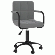 Helloshop26 - Chaise fauteuil siège pivotante de bureau informatique étude foncé velours gris 02_0024132 - gris acier 3000214701059