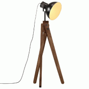 Helloshop26 - Lampadaire industriel réglable ambiance cosy 45 x 45 x 120 cm en fer noir 02_0047530 - noir Bois massif 3000234831224