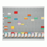 Nobo Kit planning à fiches T annuel 12 colonnes 32 fentes - 5016812388644_0