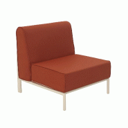 Oviala Business Chauffeuse pour salon pour jardin modulable en tissu terracotta Oviala 72 x 80 x 78 cm - orange polyester 114803