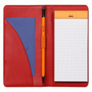 RHODIA 212007C - Livret Porte-Bloc et Porte-Documents N°12 Coquelicot - pour Bloc-Notes ou Carnets de Format B7 (8,5 x 12 cm) - Simili Cuir Italien P
