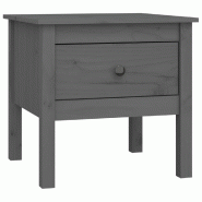 VidaXL Table d'appoint Gris 50x50x49 cm Bois massif de pin Modèle Ombre Rho Plus - 813798