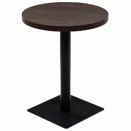 VidaXL Table de bistro MDF et acier Rond 60 x 75 cm Frêne foncé  Modèle Zenith Ovale - Bois manufacturé 245609