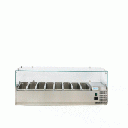 Vitrine réfrigérée avec verre. Capacité 8xGN1/3. Dimensions (LxPxH) 180x38x43,5 cm. ForCold by FIMAR Modèle G-VRX1800-380 - 227